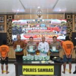 Konferensi Pers Polres Sambas, Ungkap 11,67 Kg Sabu, Dua Tersangka Diamankan
